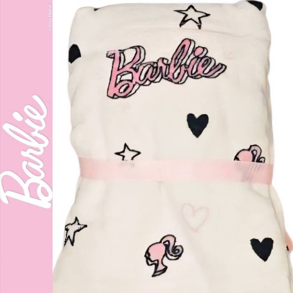Barbie Signature Logo Hearts & Stars 2-PK Hand Towels